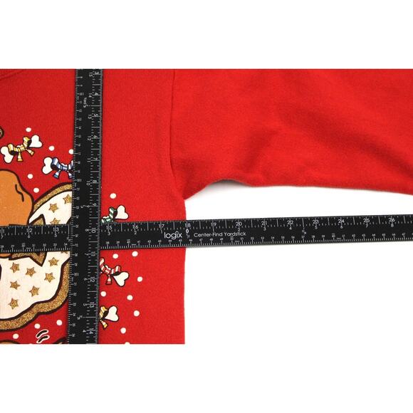 Vintage Puppy Dog Angel Christmas Sweatshirt Medium - Picture 6 of 7